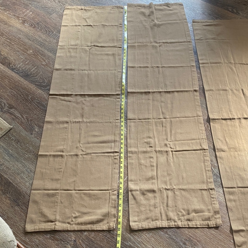 Valances set from Linden Street  (set of 3) golden brown cotton fabric panels
